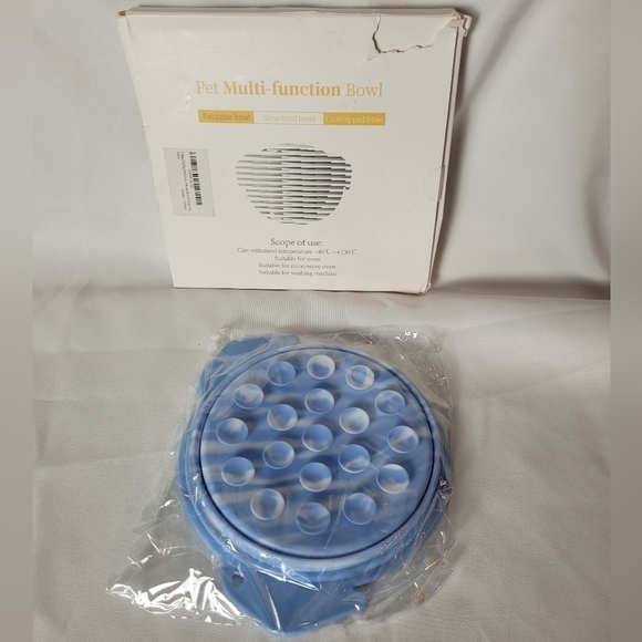 Foldable Licking Slow Food Bowl, Multi-Functional Slow Feeder Bowl - Picture 1 of 7